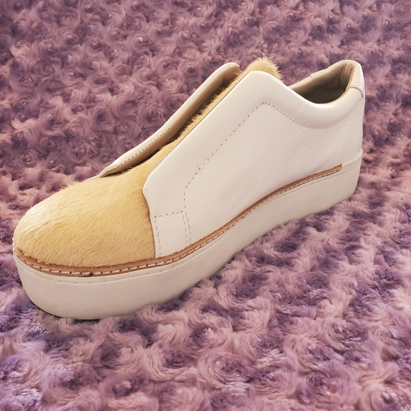 Free People x M4D3 slip ons white calf hair size 9.5M EUC special occasion - Picture 5 of 13